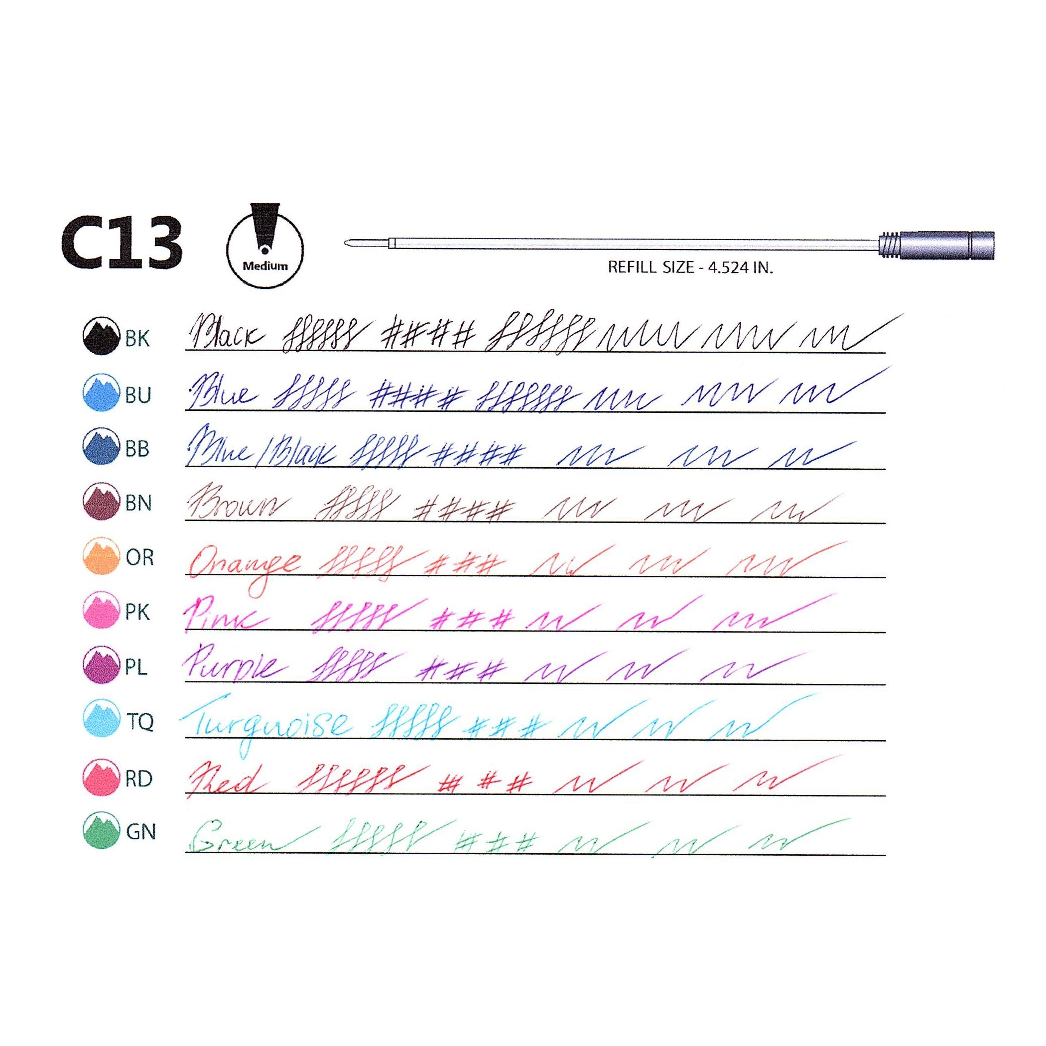 Recambio de Bolígrafo Monteverde USA® compatible con Cross® — Punta Media, Pack 2 (C13)