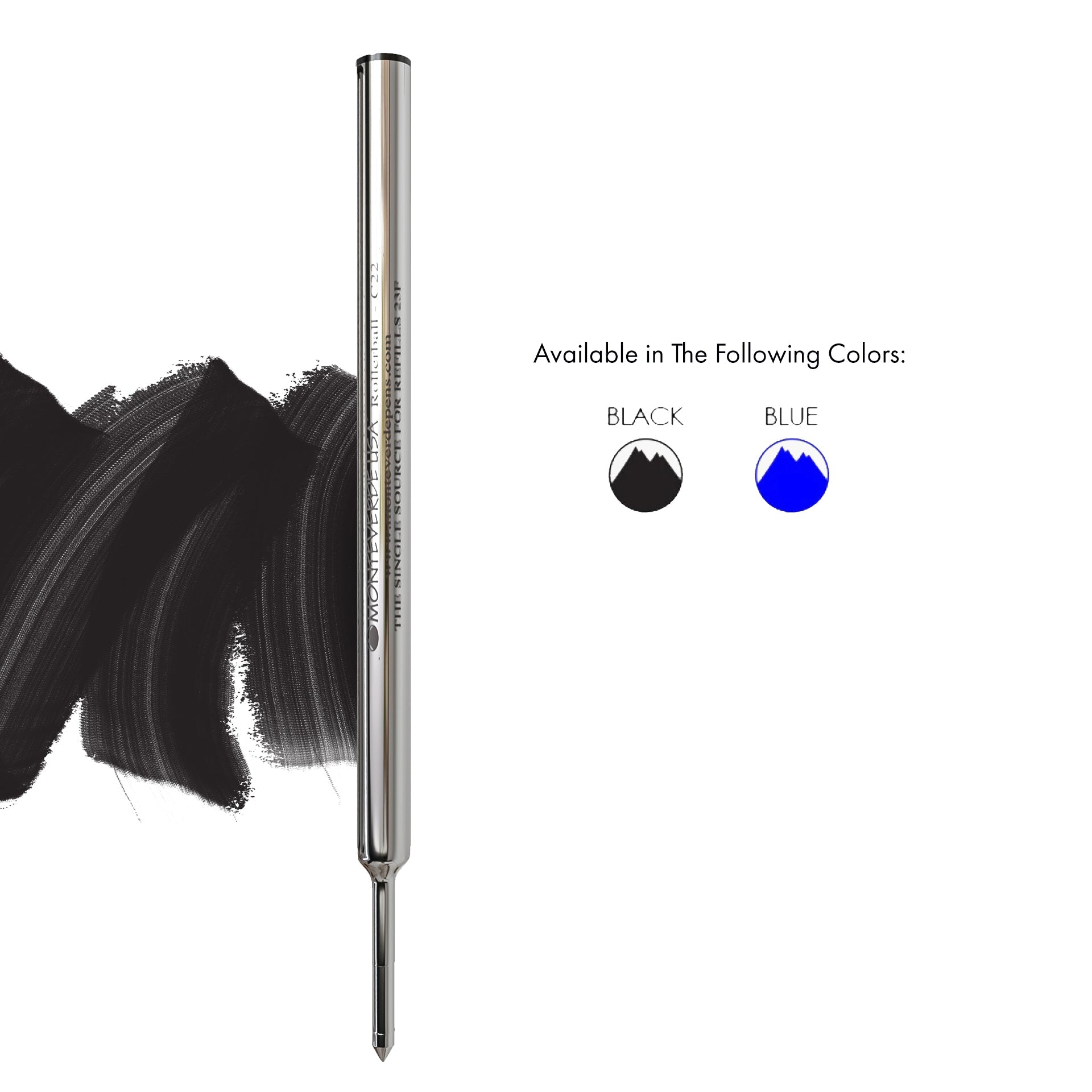 Recambio Rollerball Monteverde USA® compatible con Cross® — Punta Fina, Pack 4 (C22)