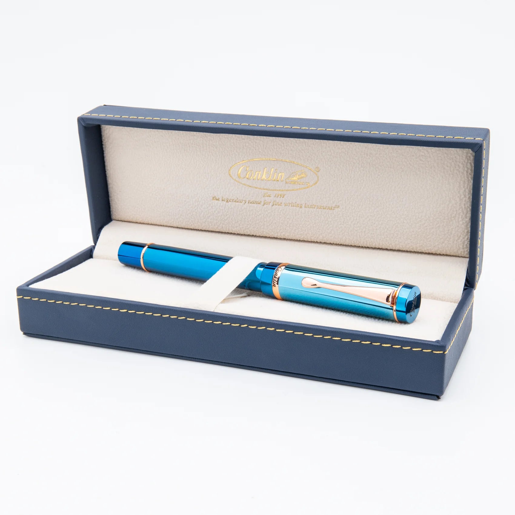Pluma Fuente Conklin® Duragraph™ PVD Blue