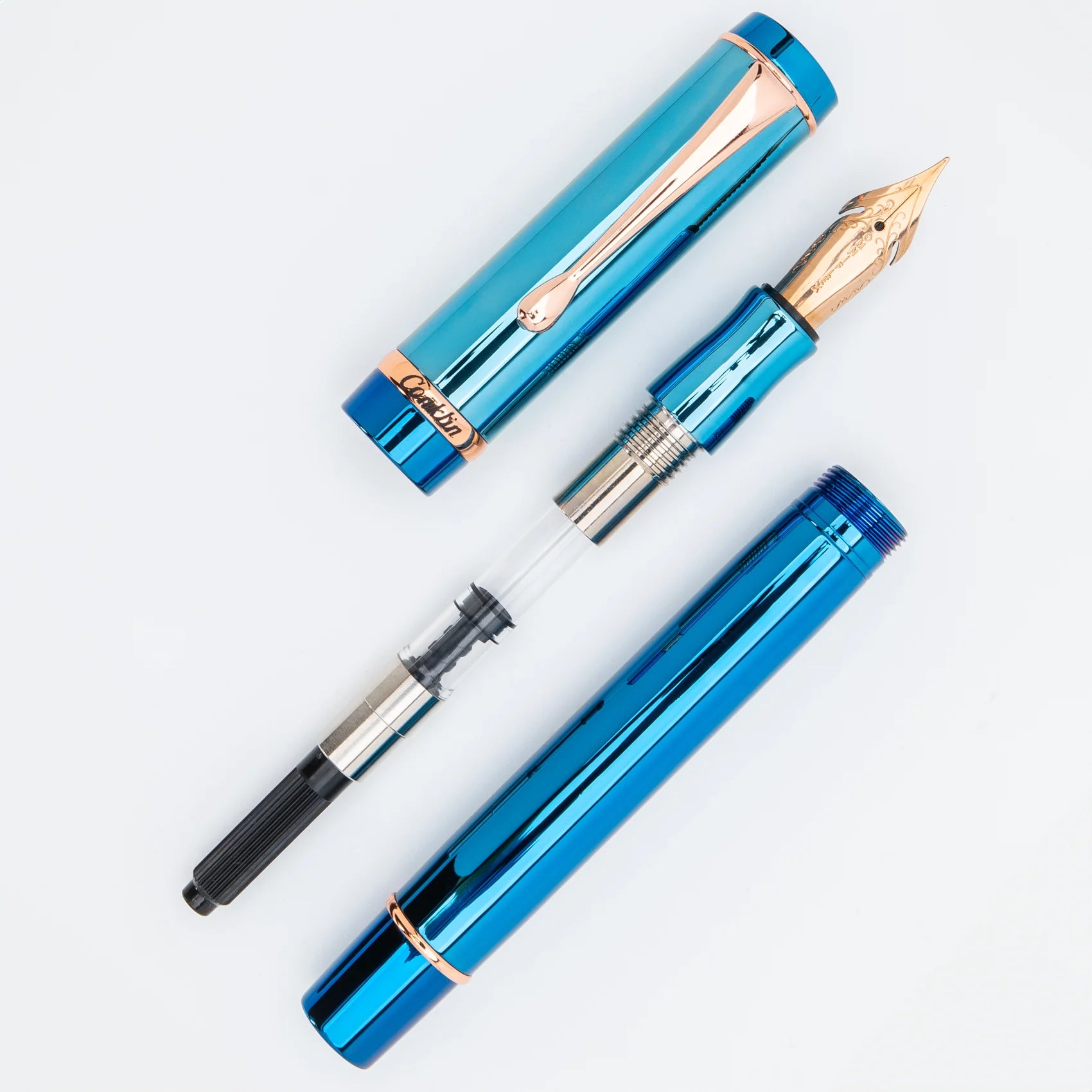 Pluma Fuente Conklin® Duragraph™ PVD Blue