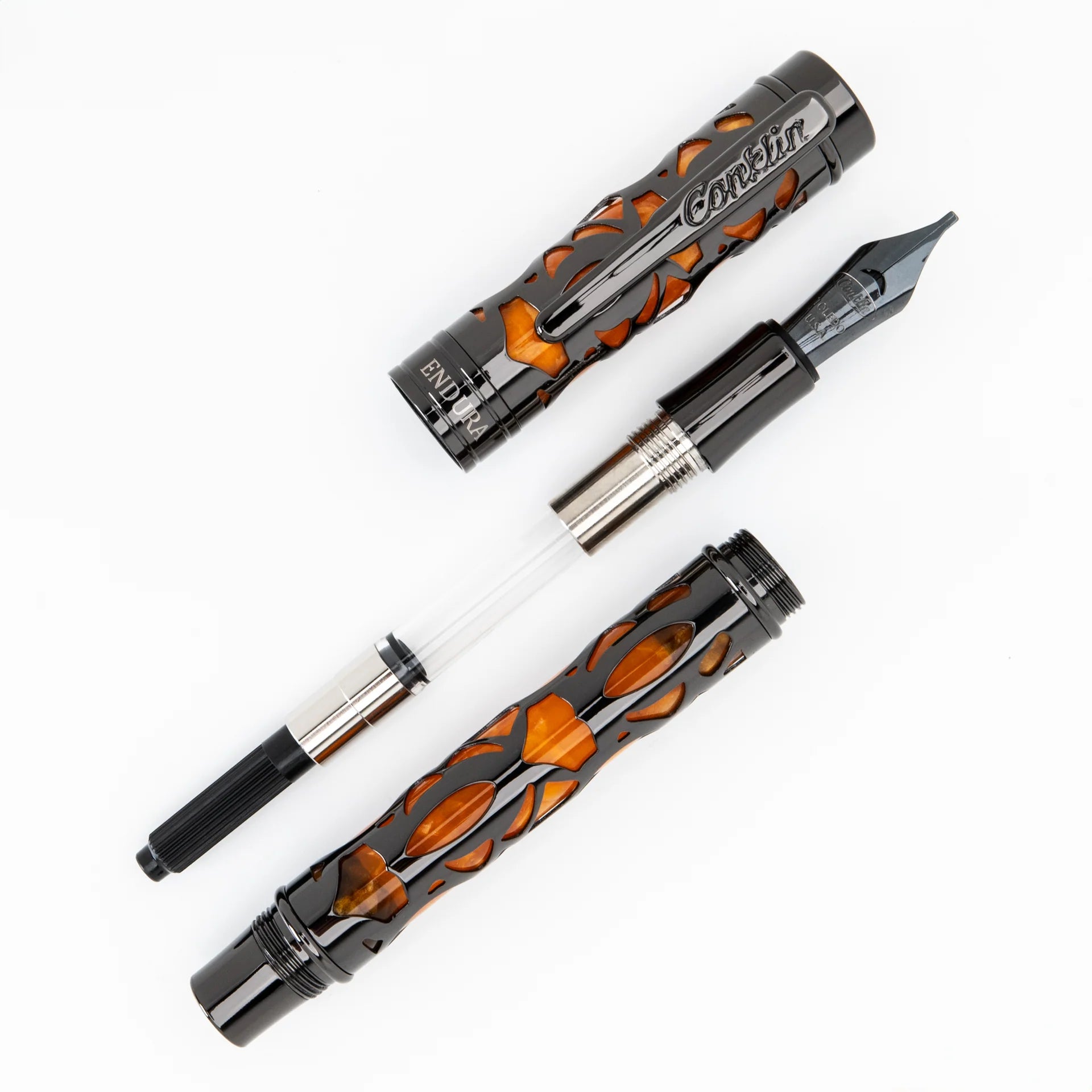 Pluma Fuente Conklin Endura Deco Crest® Orange
