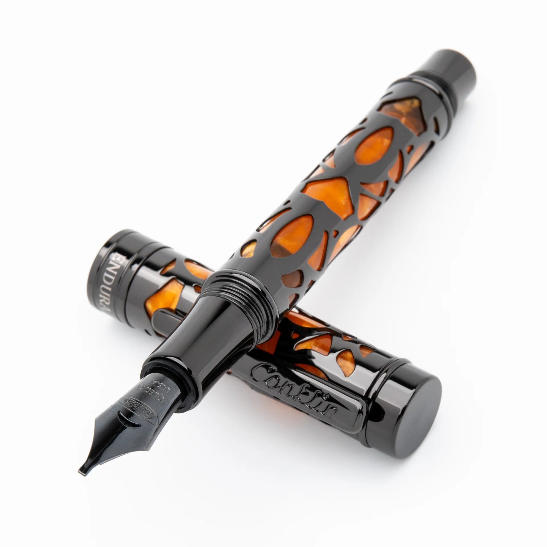 Pluma Fuente Conklin Endura Deco Crest® Orange