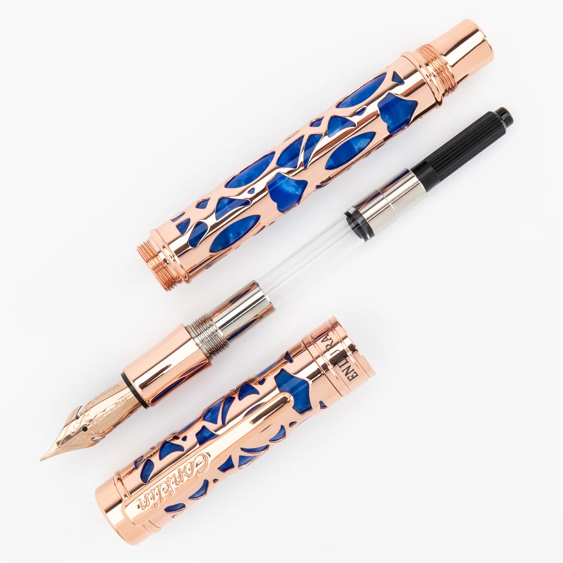 Pluma Fuente Conklin Endura Deco Crest® Blue