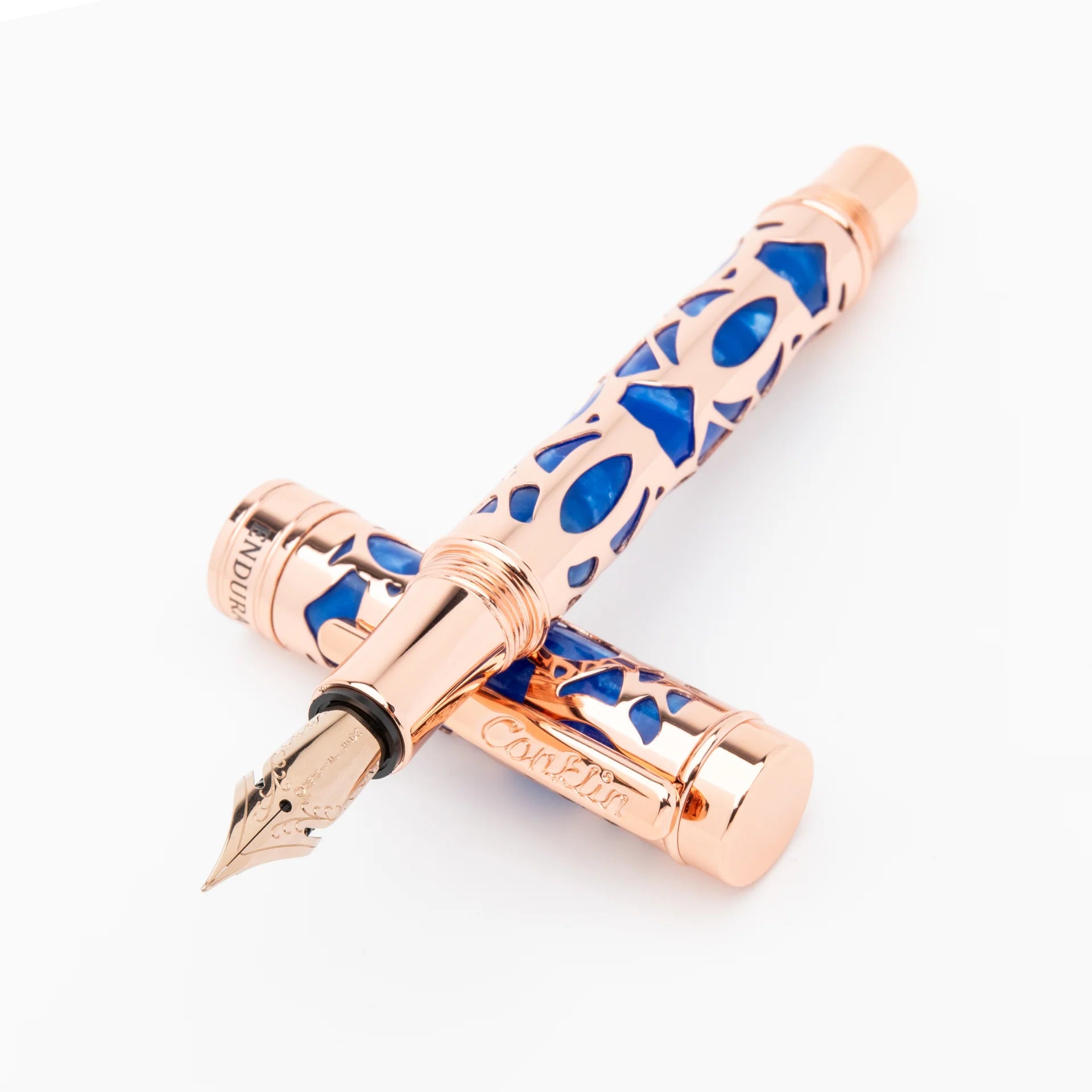 Pluma Fuente Conklin Endura Deco Crest® Blue