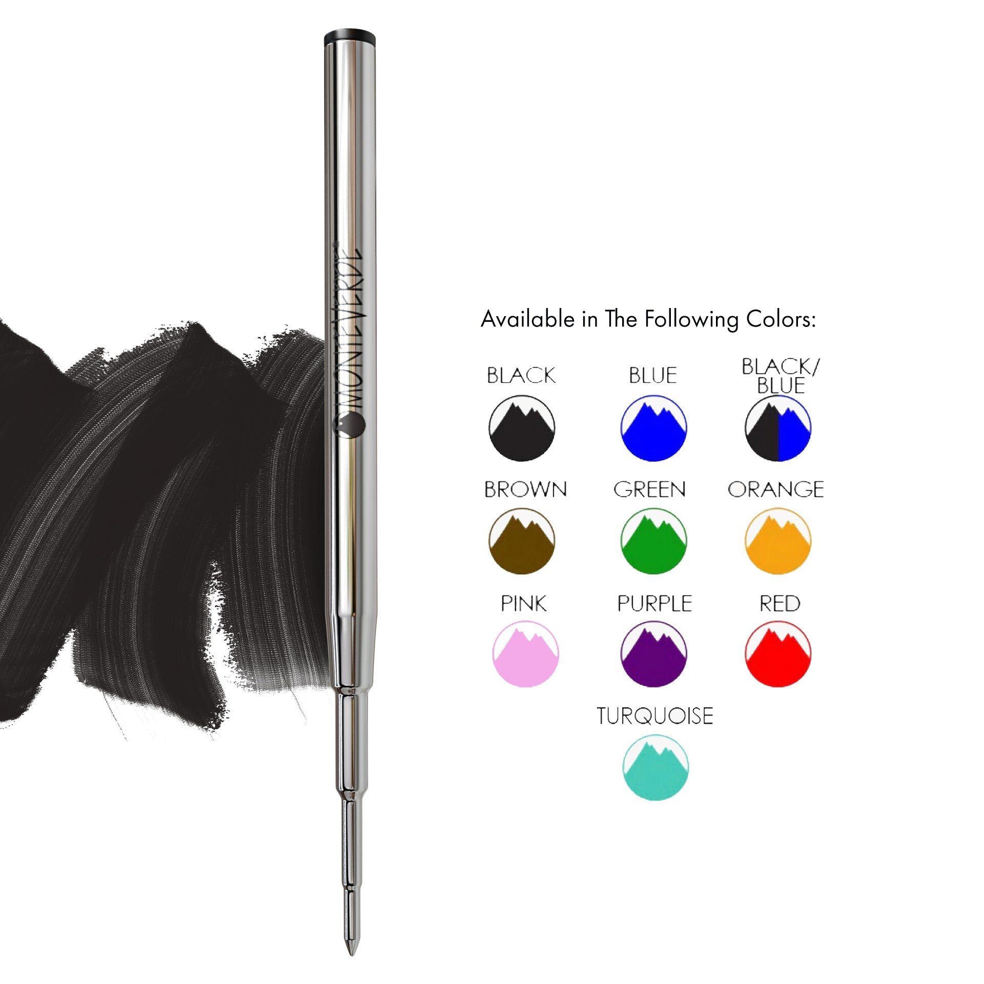 Recambio Soft Roll™ Monteverde USA® compatible con Montblanc® - Punta Media, Pack 6 (M13)