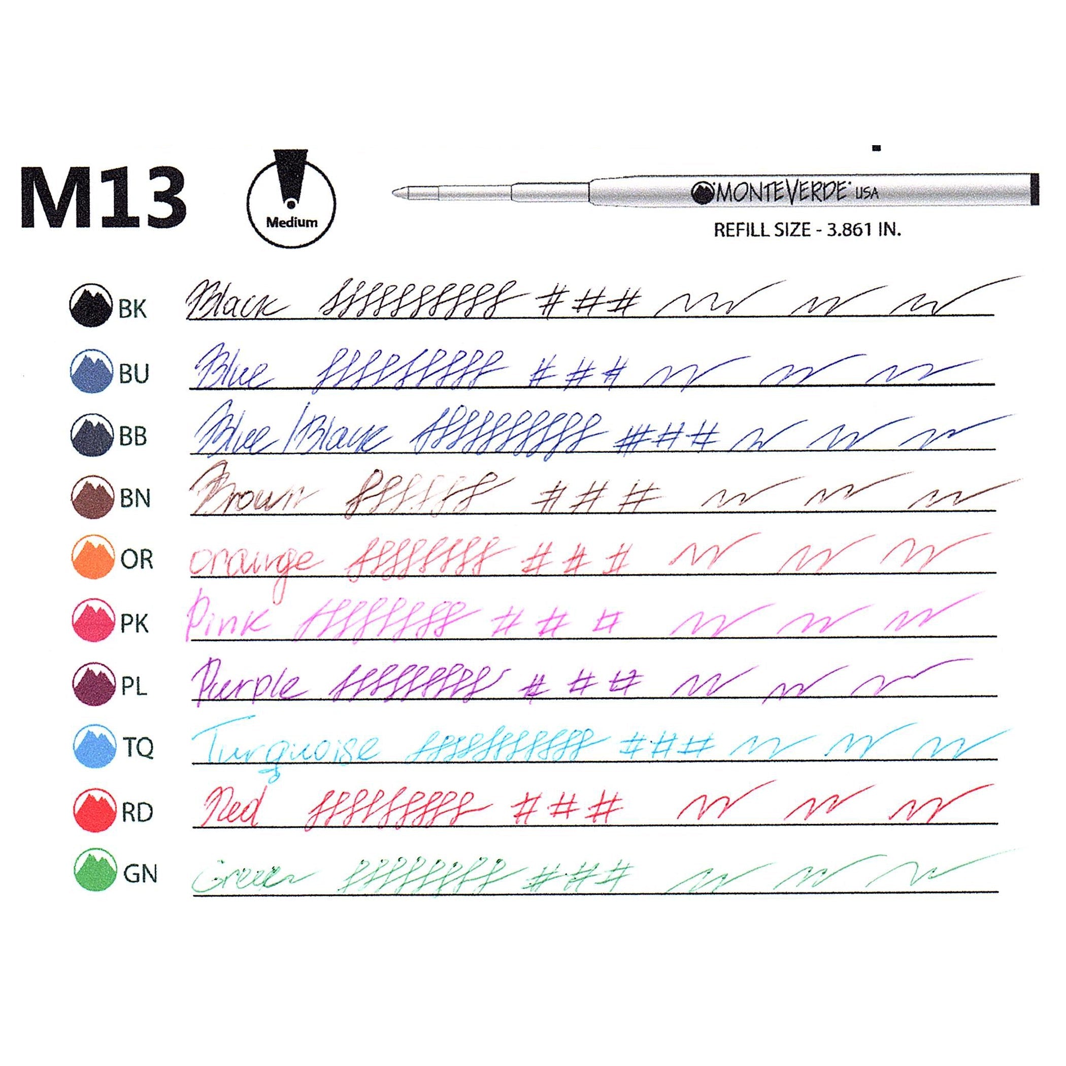 Recambio Soft Roll™ Monteverde USA® compatible con Montblanc® - Punta Media, Pack 6 (M13)