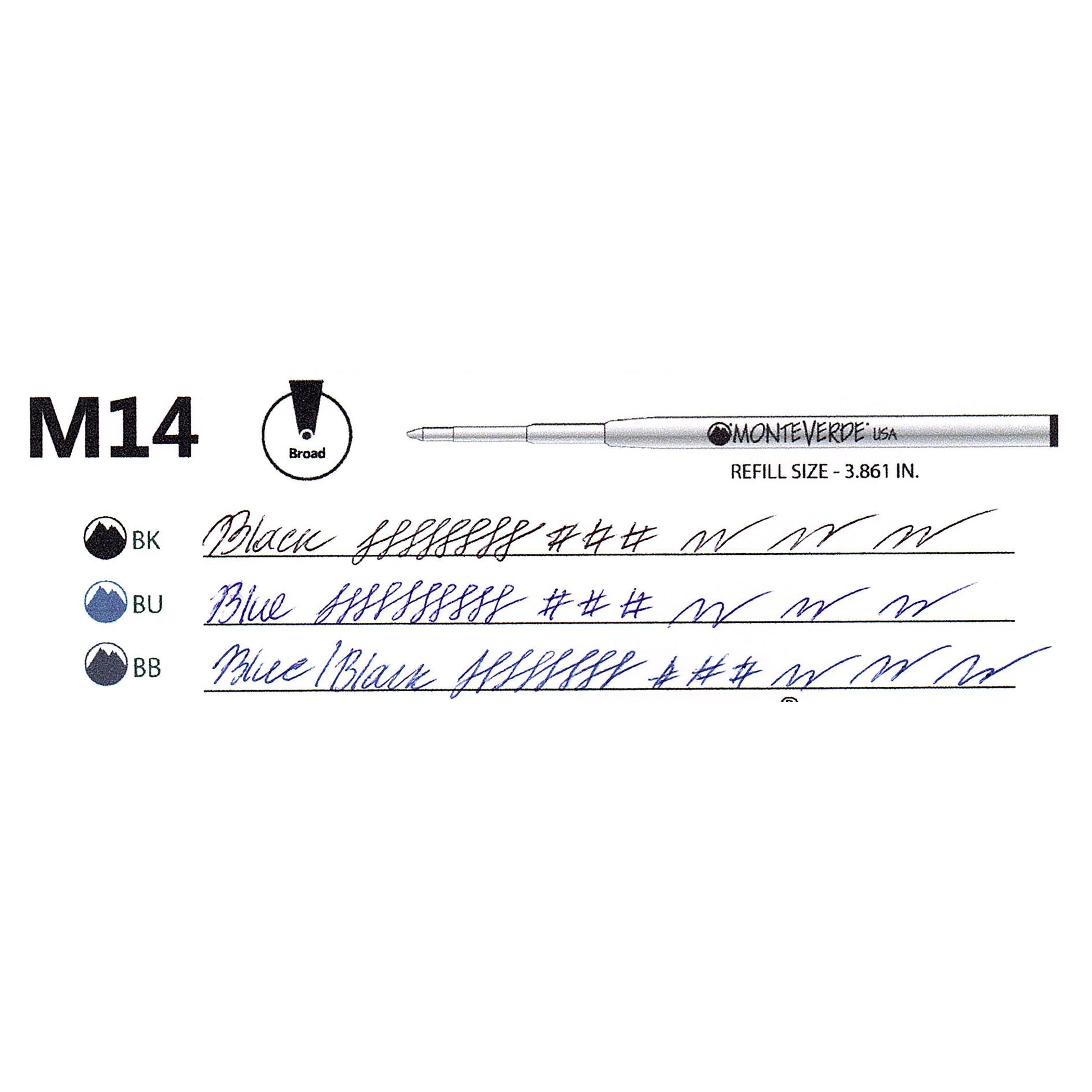 Recambio Soft Roll™ Monteverde USA® compatible con Montblanc® - Punta Ancha, Pack 6 (M14)
