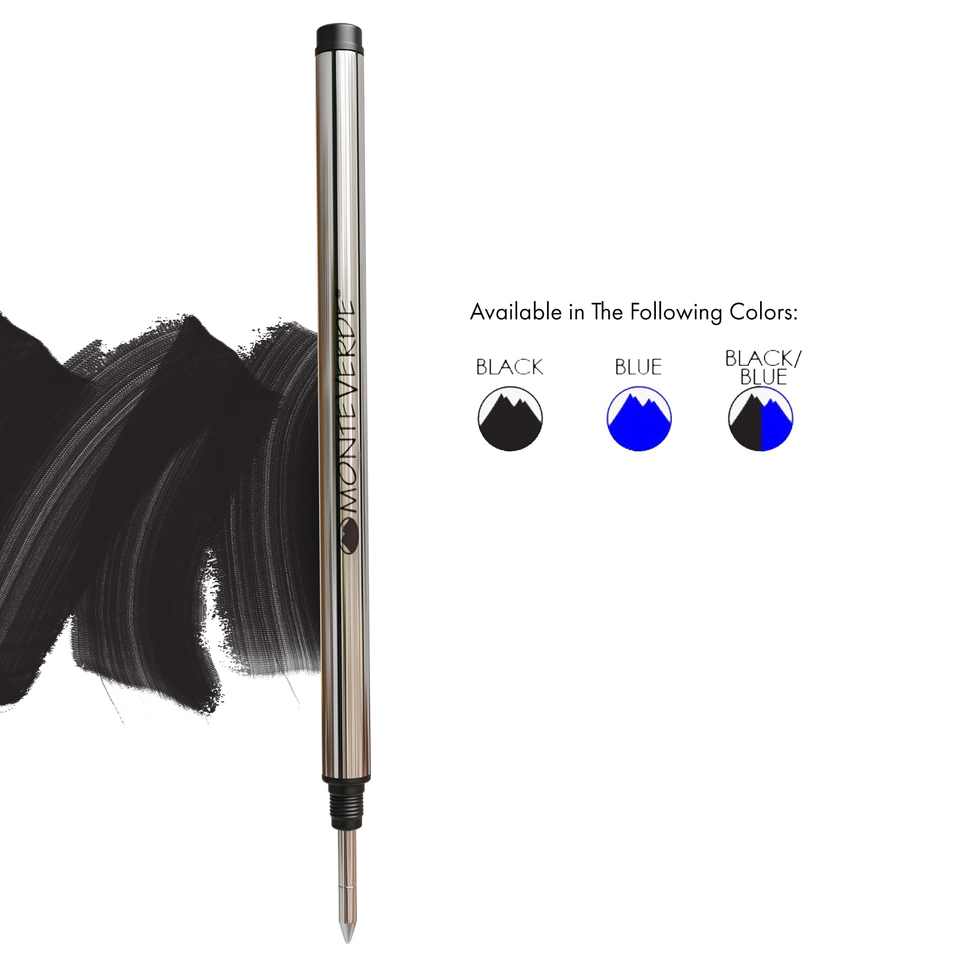 Recambio Rollerball Monteverde® compatible con Montblanc® — Punta Fina, Pack 2 (M22)