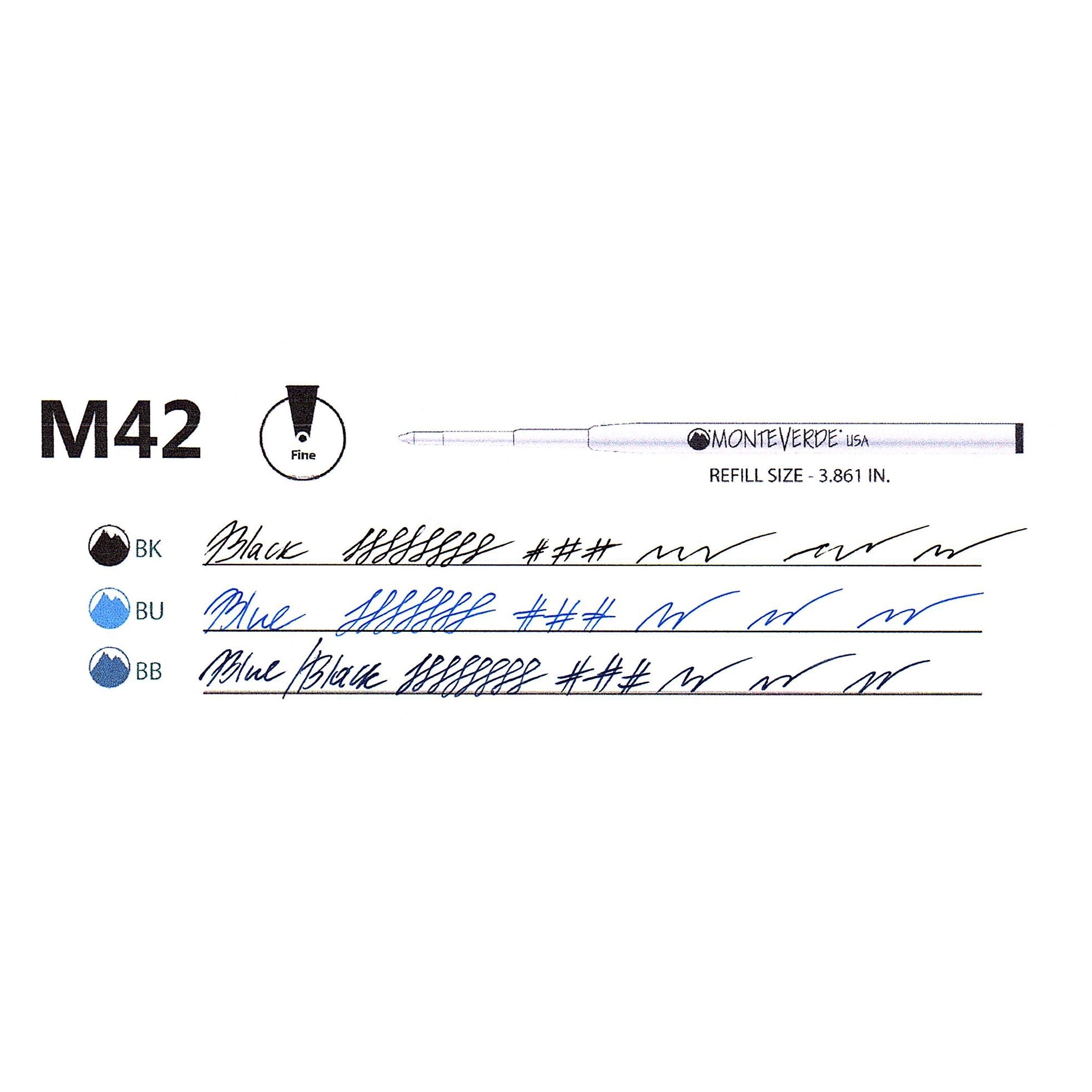 Recambio Gel Capless Monteverde® compatible con Montblanc® - Punta Fina, Pack 2 (M42)