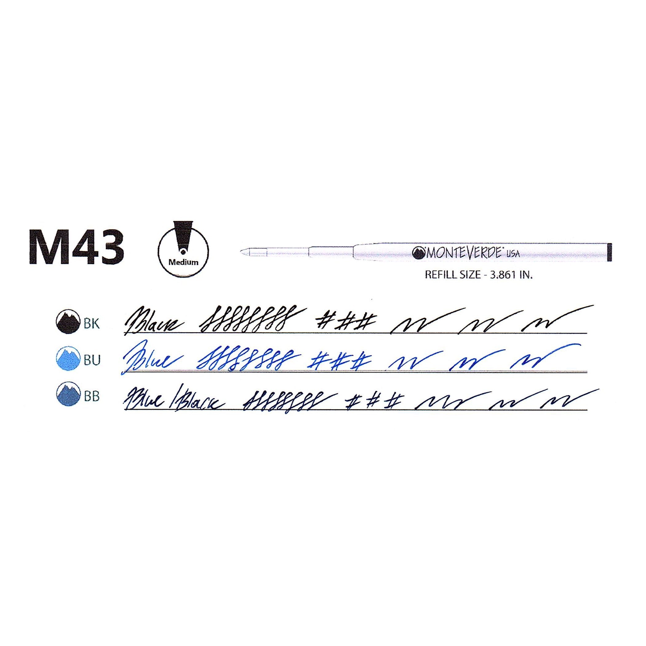 Recambio Gel Capless Monteverde® compatible con Montblanc® - Punta Media, Pack 2 (M43)