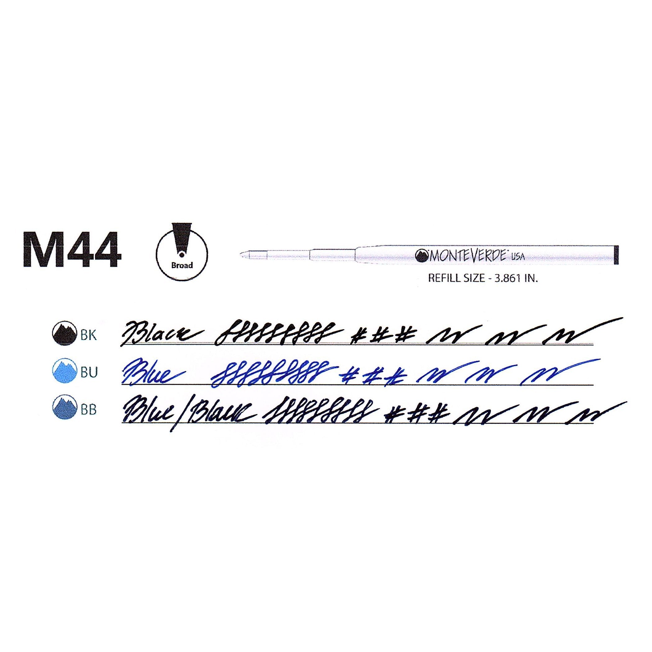 Recambio Gel Capless Monteverde USA® compatible con Montblanc® - Punta Ancha, Pack 6 (M44)