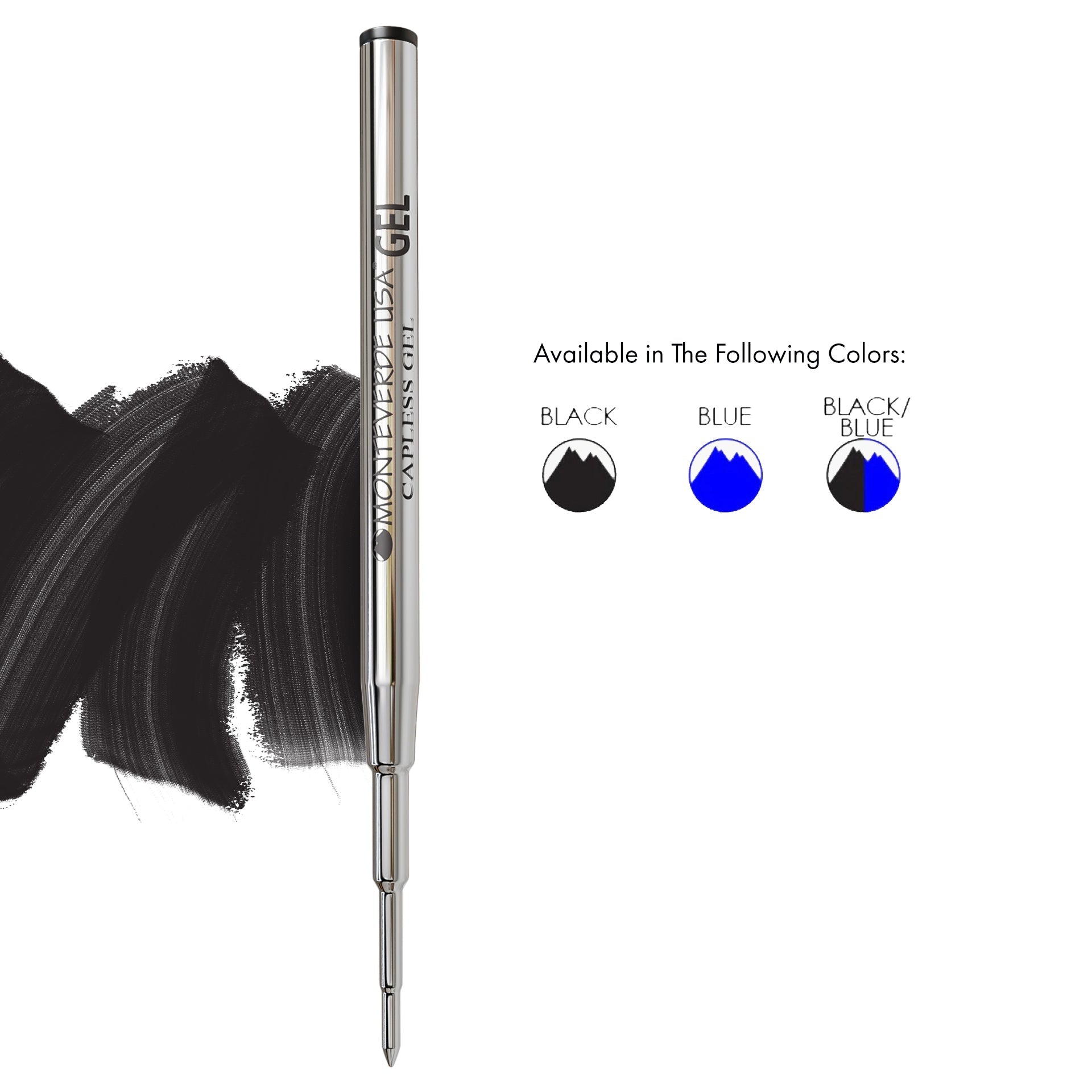 Recambio Gel Capless Monteverde USA® compatible con Montblanc® - Punta Ancha, Pack 6 (M44)