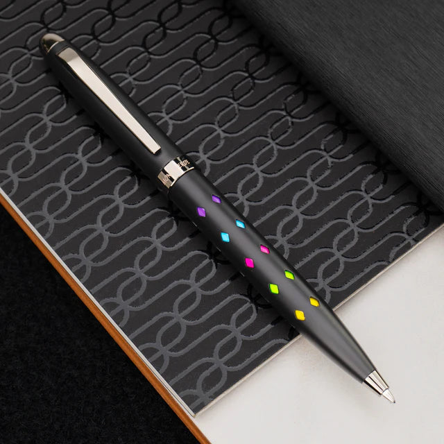 Boligrafo Monteverde USA® Ilusia / Formas Diamante y Detalles Negro Mate/Bronce