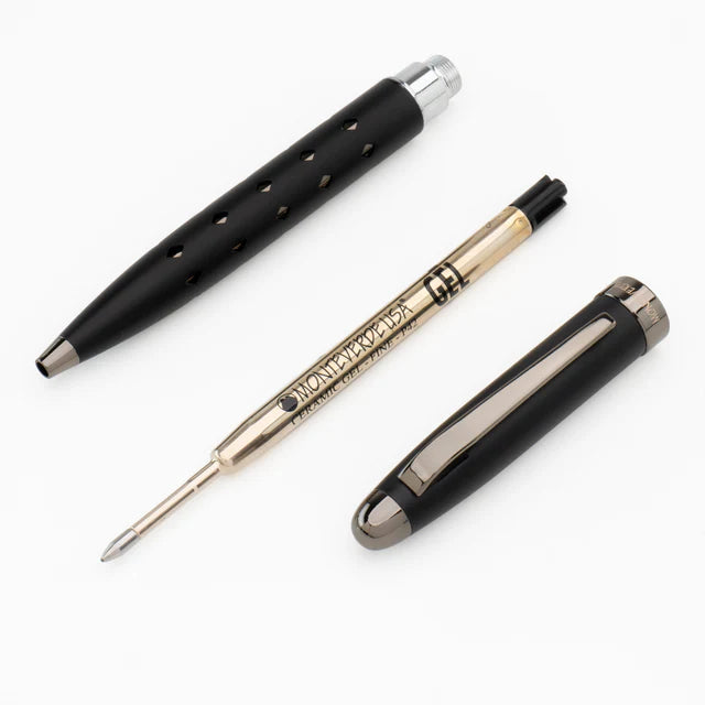 Boligrafo Monteverde USA® Ilusia / Formas Diamante y Detalles Negro Mate/Bronce