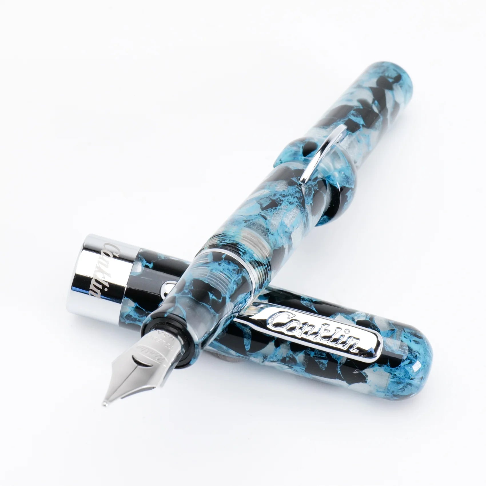 Pluma Fuente Conklin Endura Mark Twain® Vintage Blue/Chrome