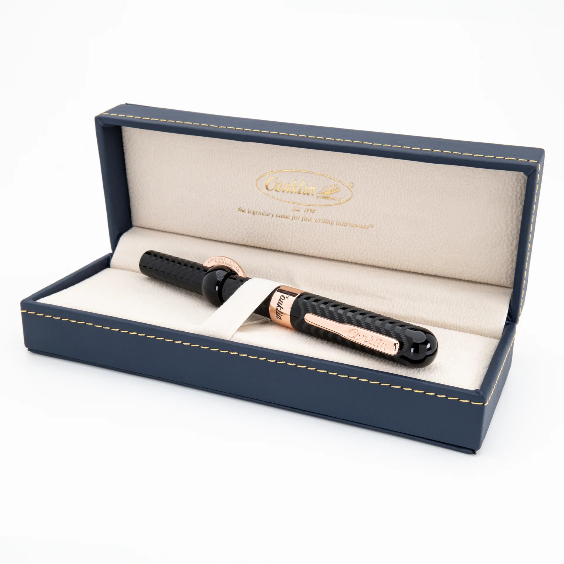 Pluma Fuente Conklin Endura Mark Twain® Black/Rose Gold