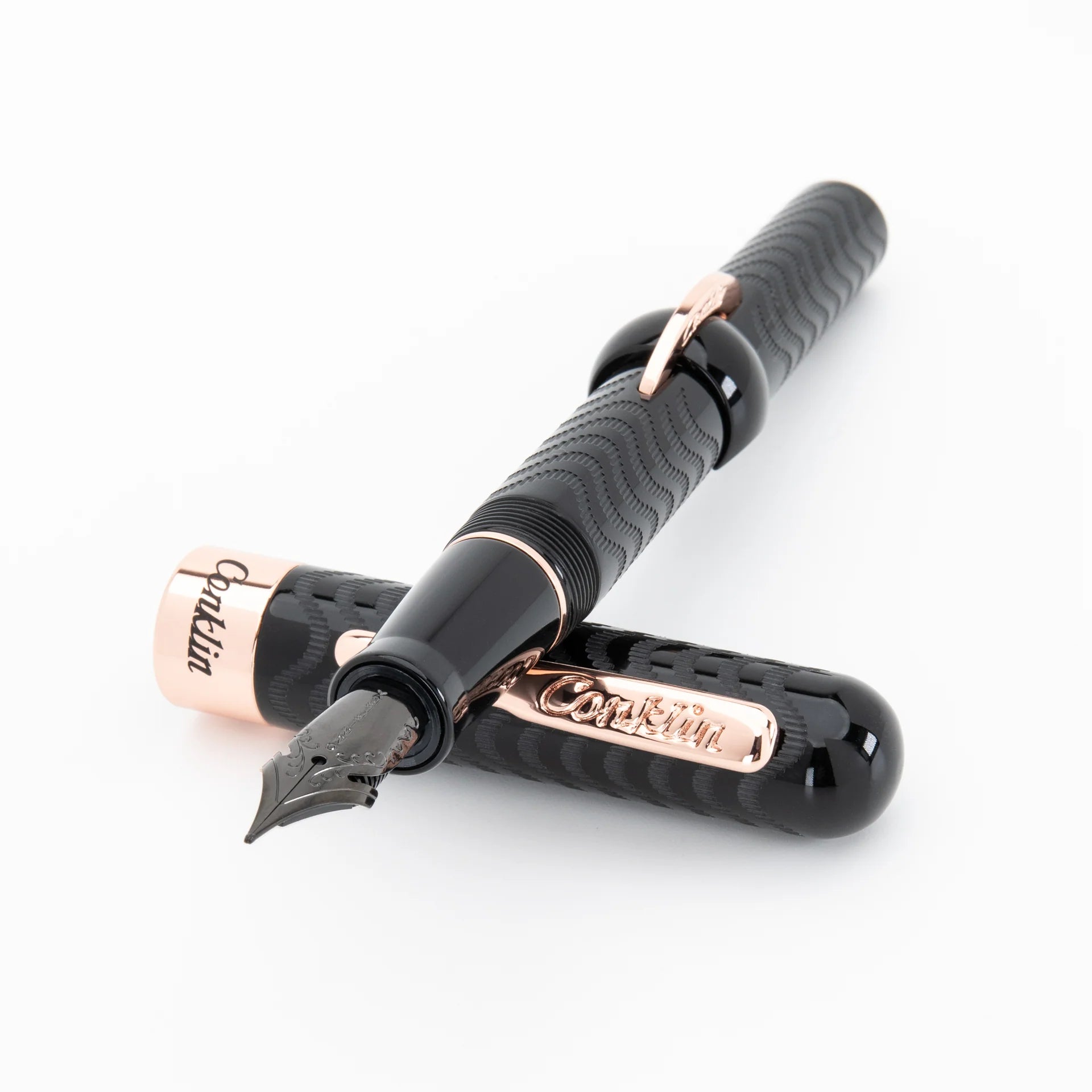 Pluma Fuente Conklin Endura Mark Twain® Black/Rose Gold