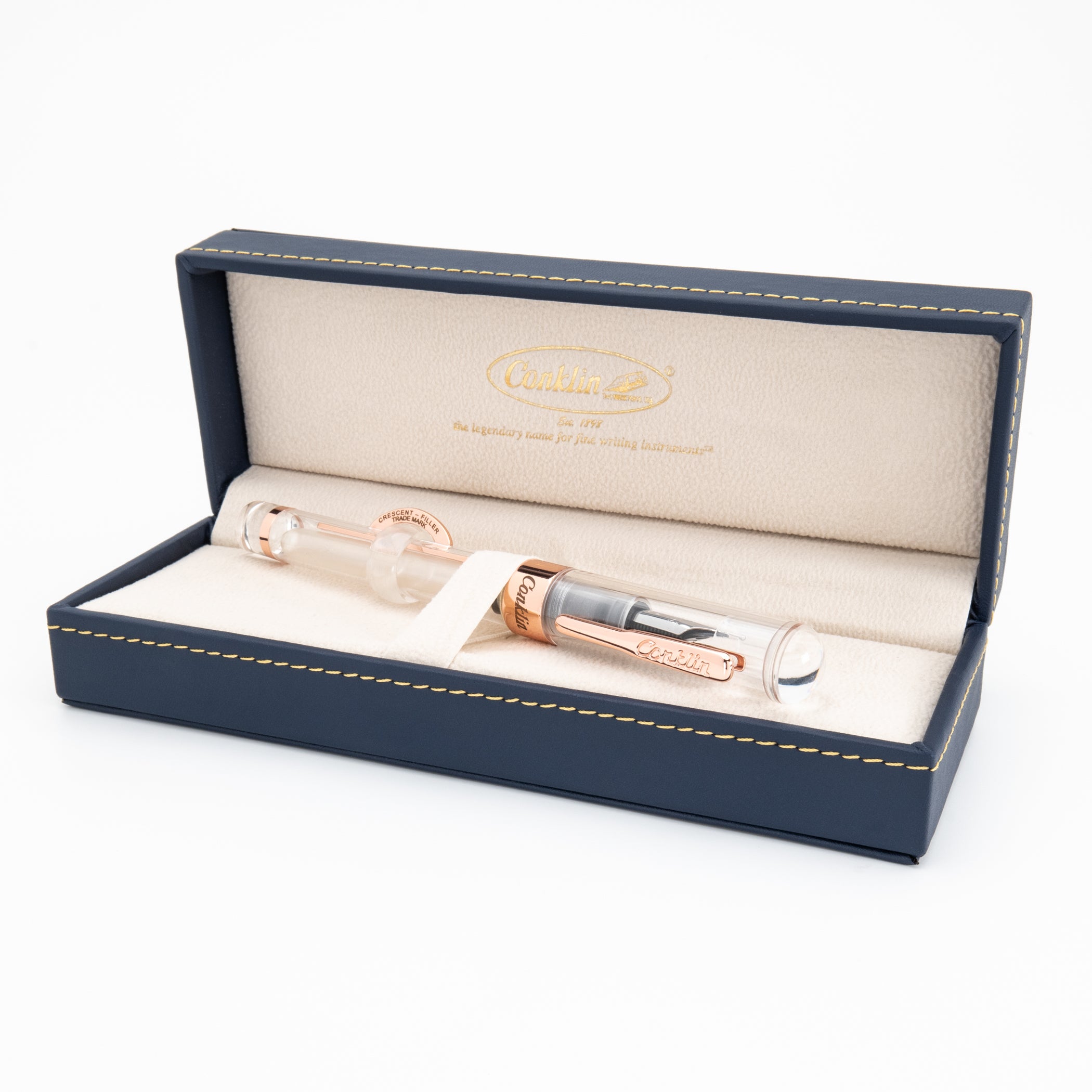 Pluma Fuente Conklin Endura Mark Twain® Clear Rose/Gold