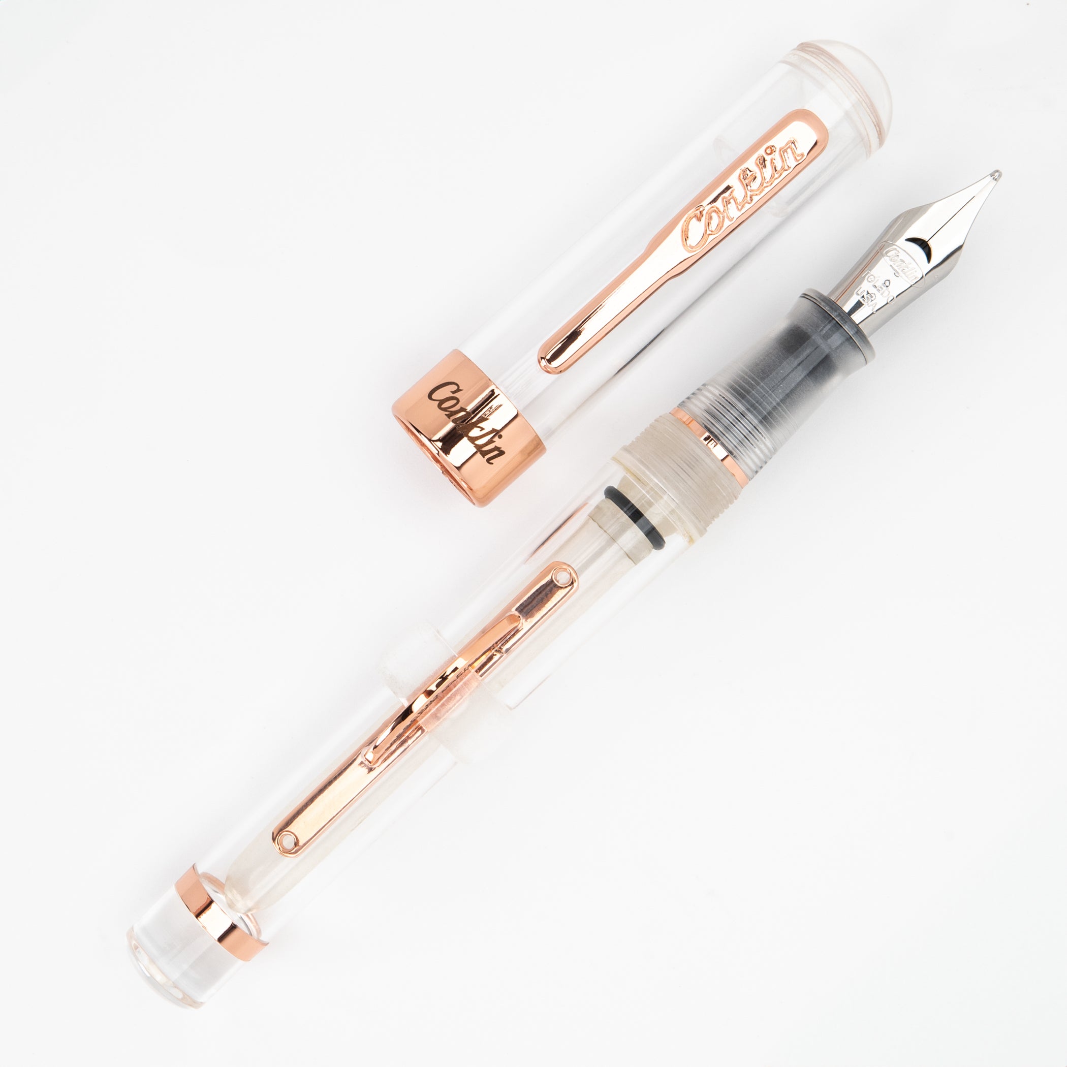 Pluma Fuente Conklin Endura Mark Twain® Clear Rose/Gold