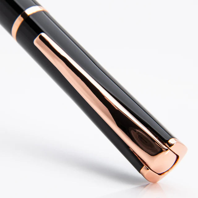 Pluma fuente Monteverde USA® Impressa Negra con Oro Rosa