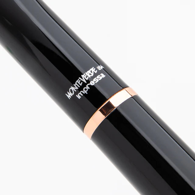 Boligrafo Monteverde USA® Impressa Negra con Oro Rosa