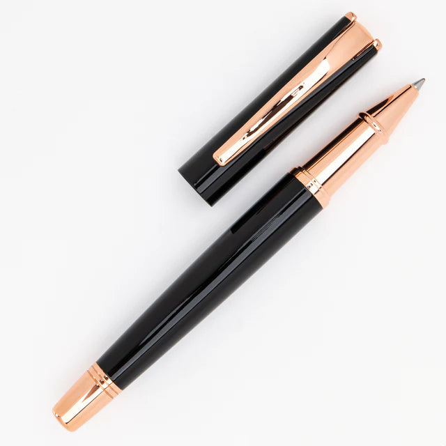 Rollerball Monteverde USA® Impressa Negra con Oro Rosa