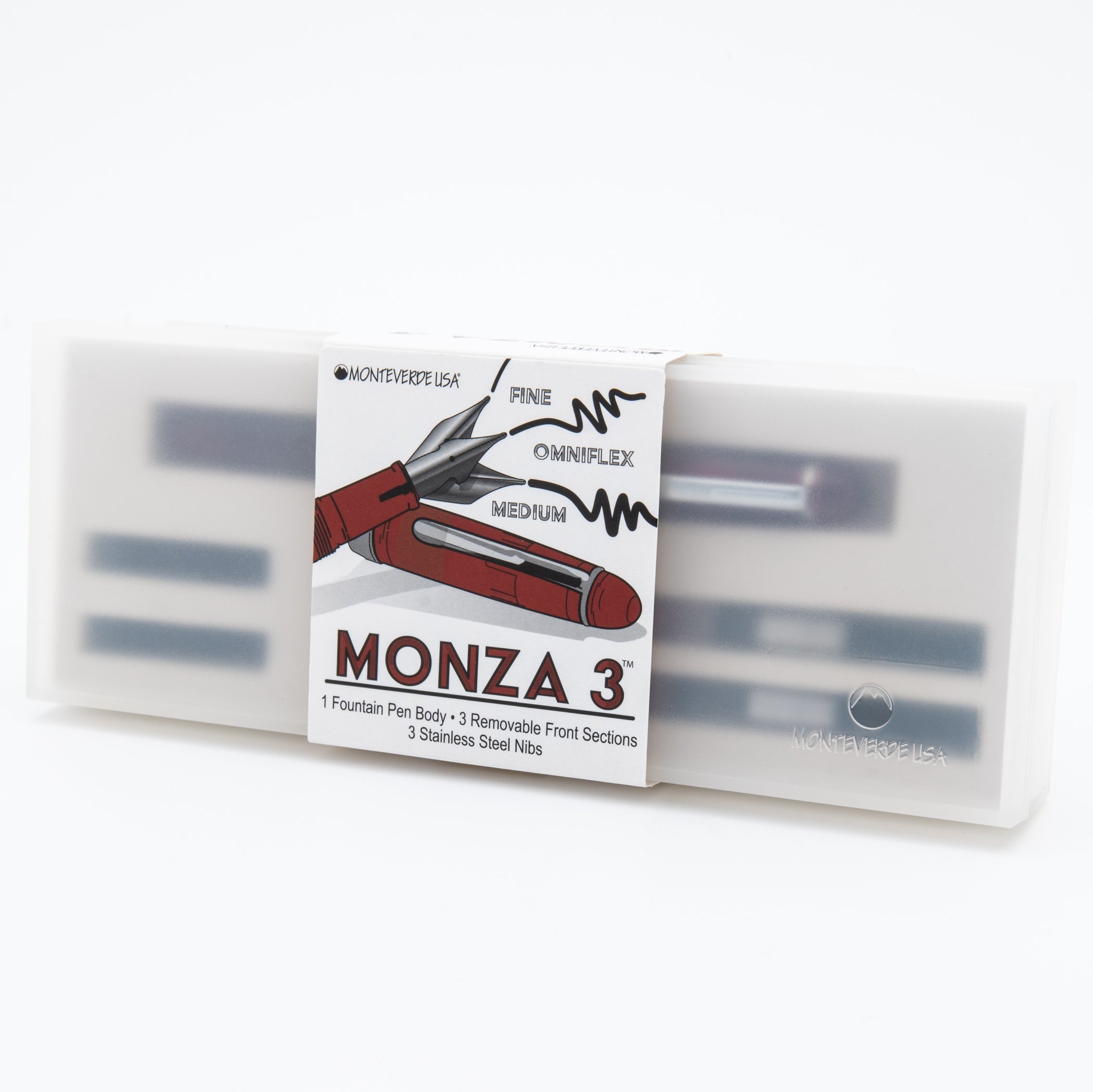 Set Pluma Fuente Monteverde USA® Monza 3 | Rojo (M, F, Flex)