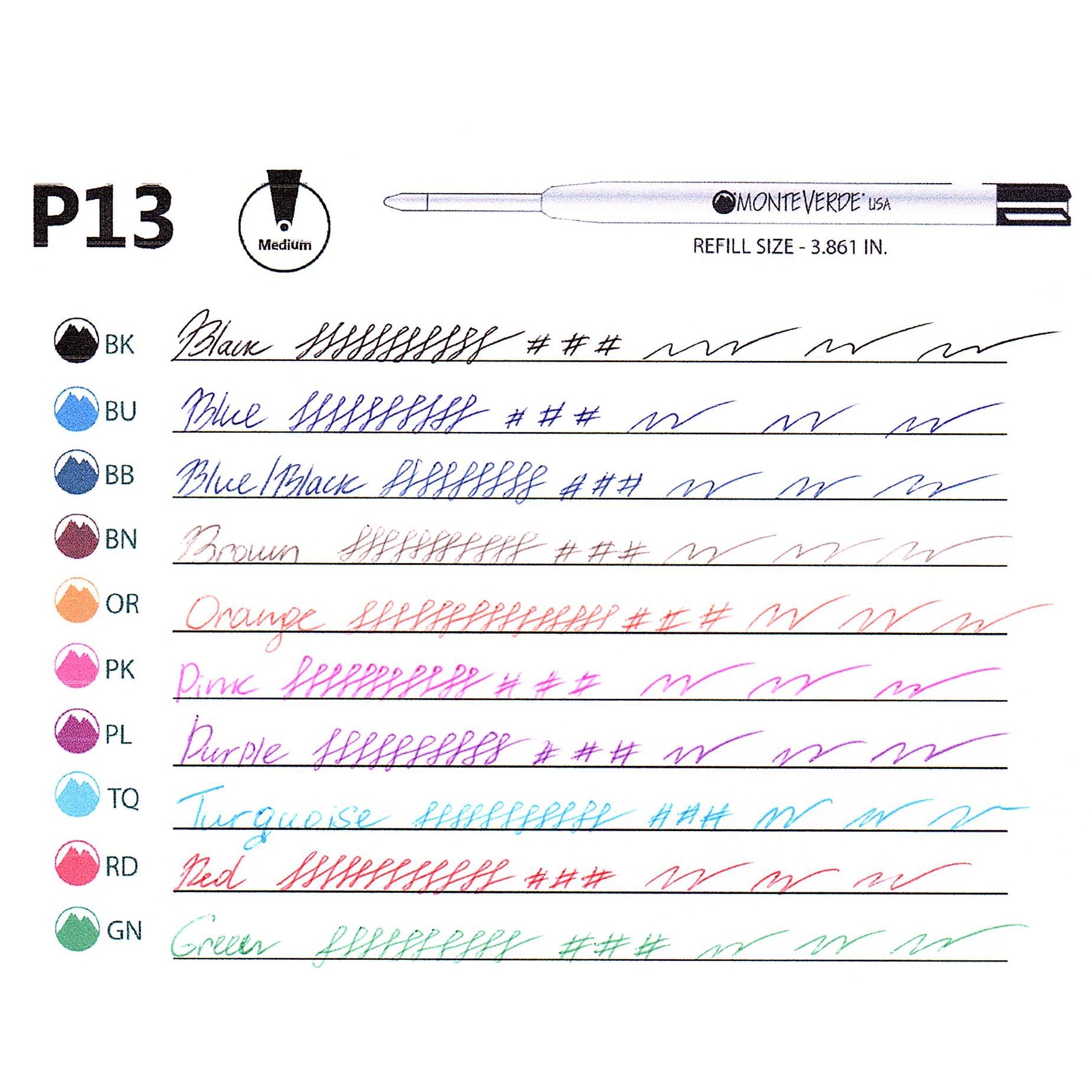 Recambio de Bolígrafo Monteverde USA® compatible con Parker® — Punta Media, Pack 6 (P13)