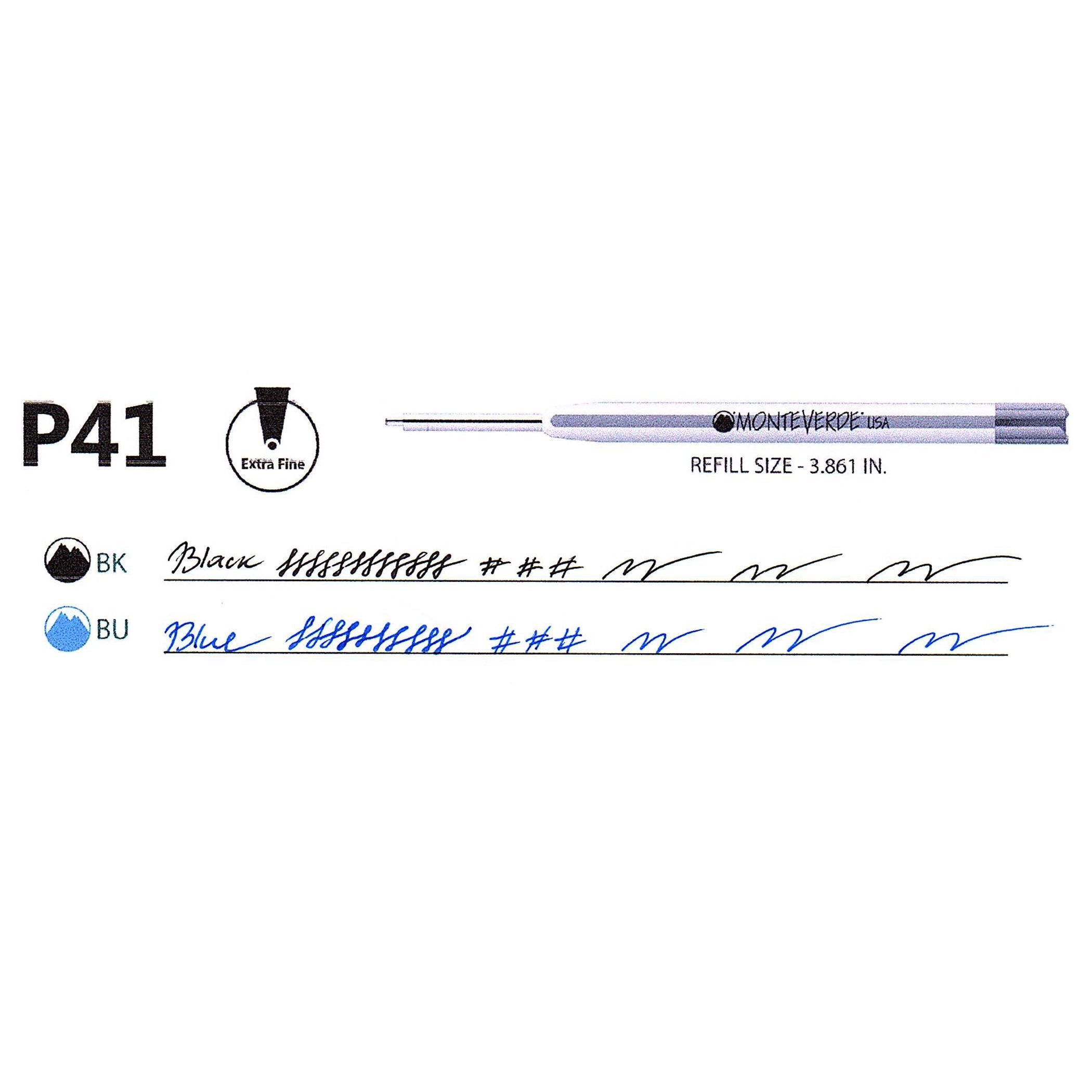Recambio de Gel Capless Monteverde USA® compatible con Parker® — Punta Extrafina Aguja 0.5mm, Pack 6 (P413)