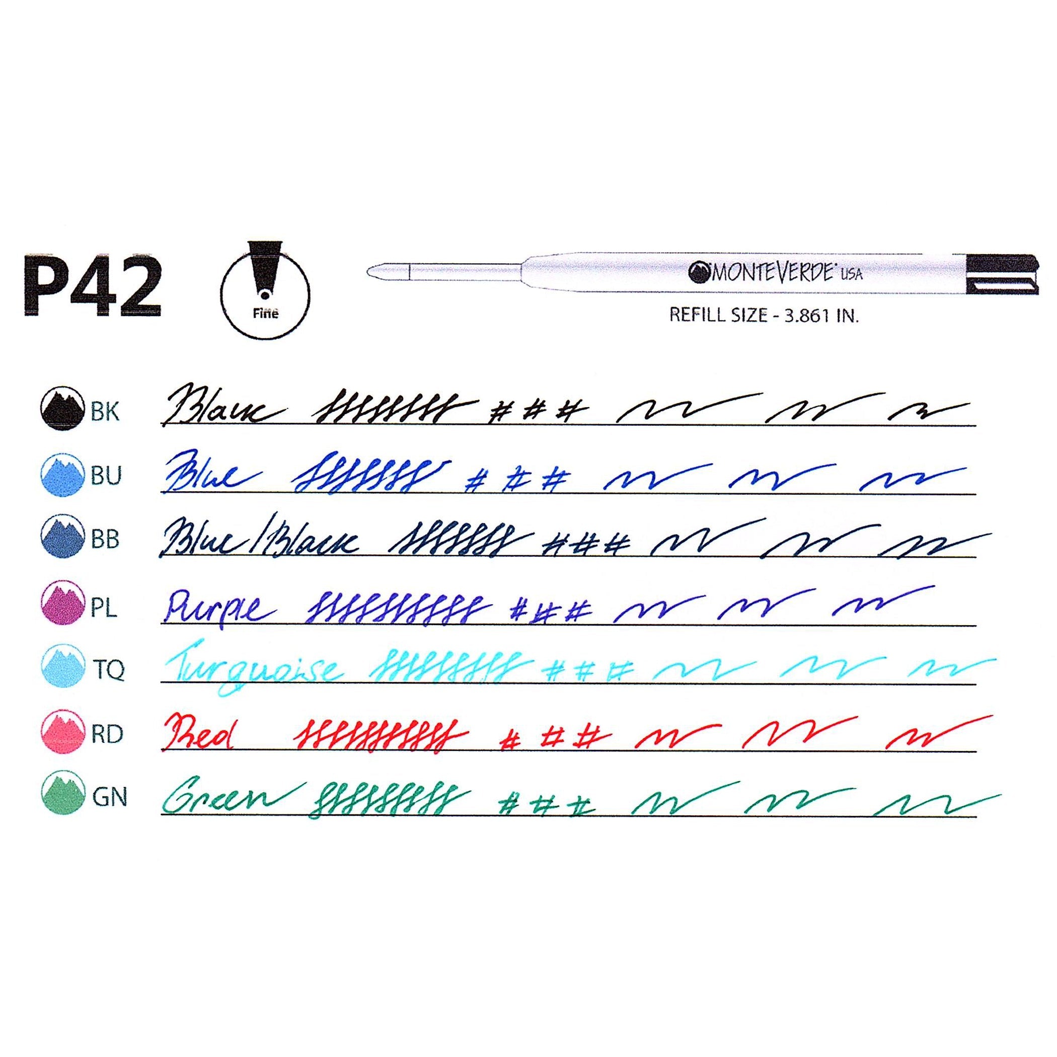 Recambio de Gel Cerámico Capless Monteverde USA® compatible con Parker® — Punta Fina, Pack 2 (P42)