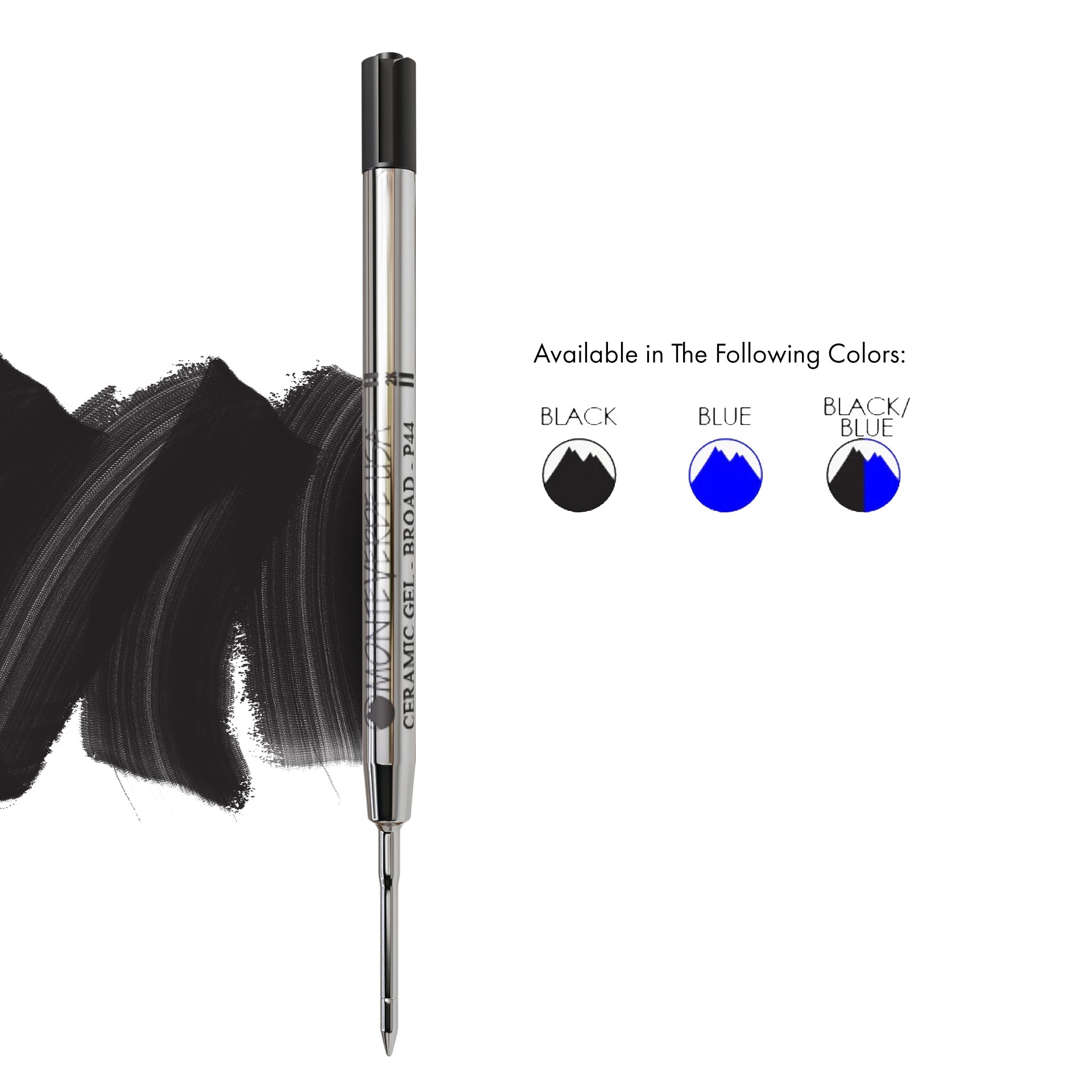 Recambio de Gel Cerámico Capless Monteverde USA® compatible con Parker® — Punta Ancha, Pack 2 (P44)