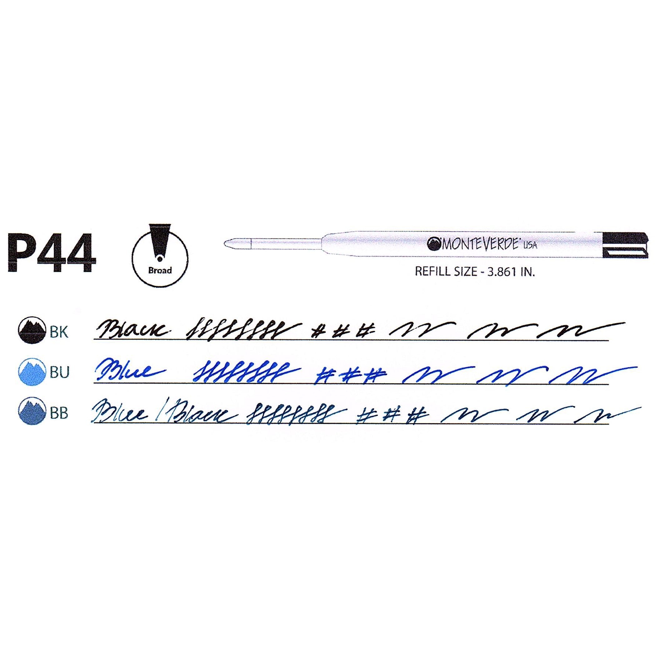 Recambio de Gel Cerámico Capless Monteverde USA® compatible con Parker® — Punta Ancha, Pack 2 (P44)