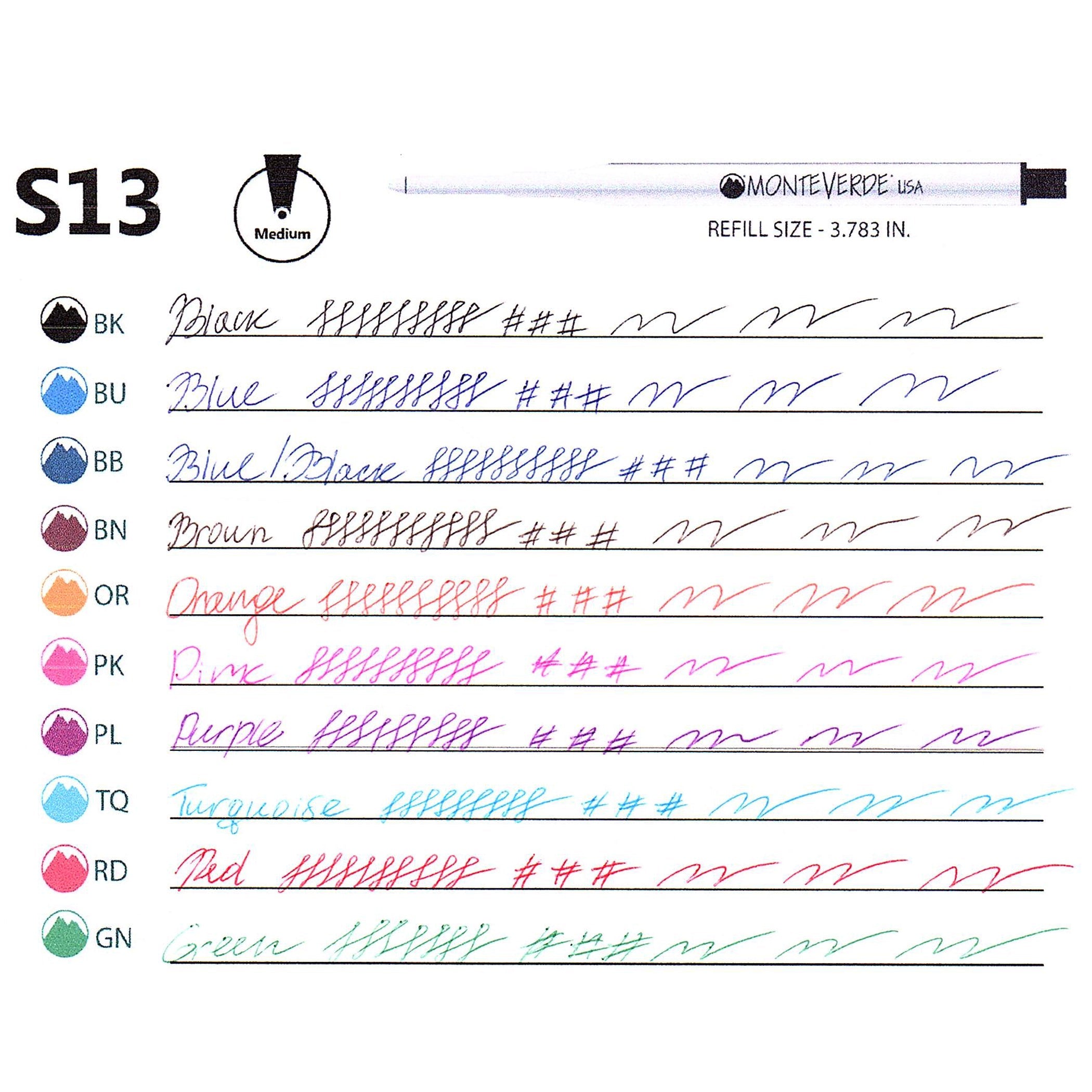 Recambio de Bolígrafo Monteverde USA® compatible con Sheaffer® — Punta Media, Pack 2 (S13)