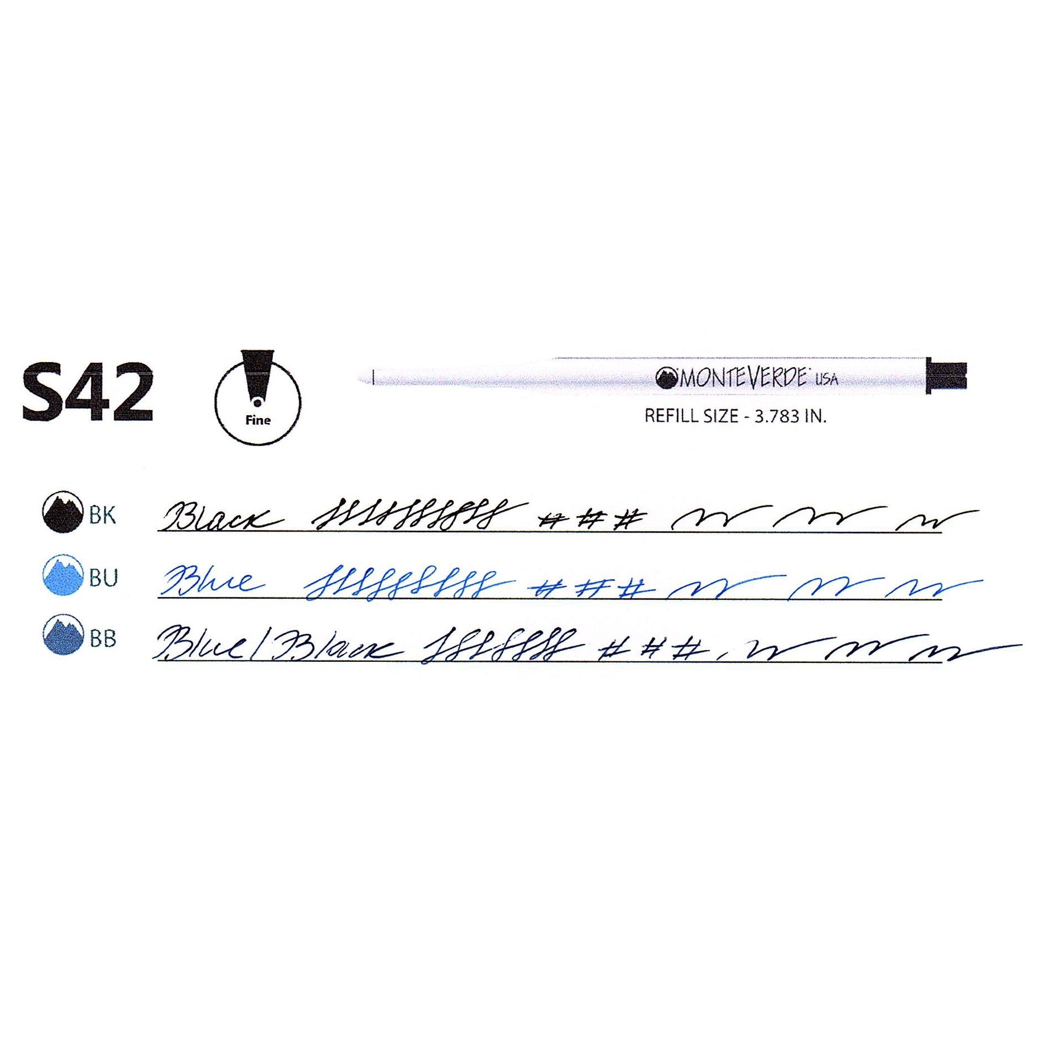 Recambio de Gel Capless Monteverde USA® compatible con Sheaffer® — Punta Fina, Pack 6 (S42)