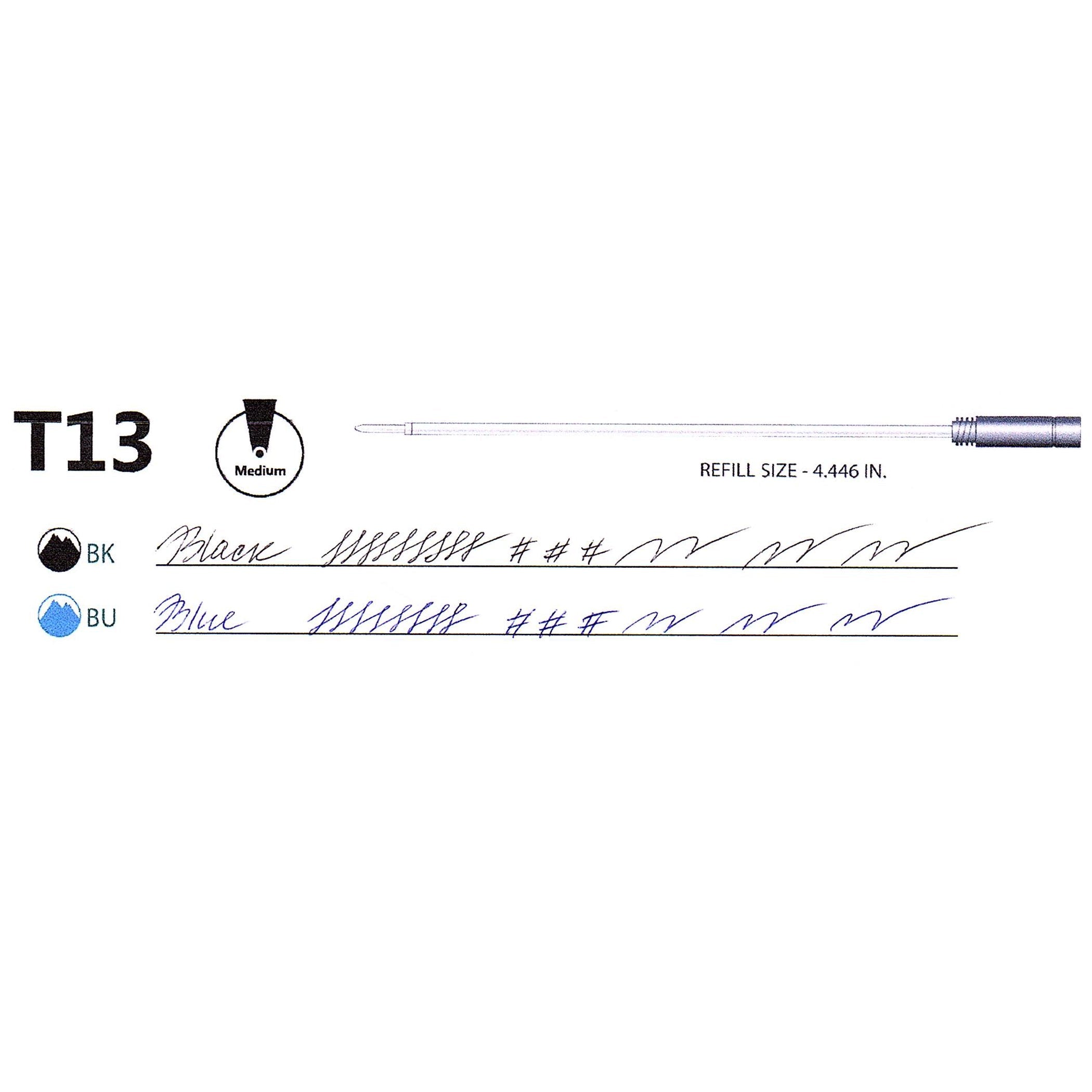 Recambio de Bolígrafo Monteverde USA® compatible con S.T. Dupont® — Punta Media, Pack 2 (T13)