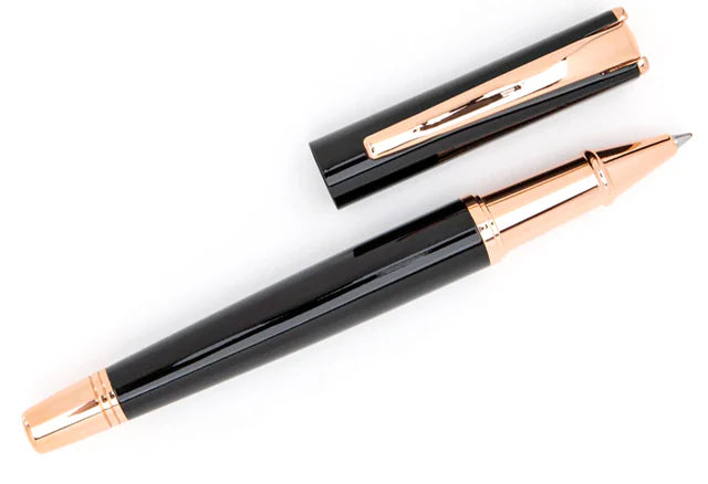 Rollerball Monteverde USA® Impressa Negra con Oro Rosa